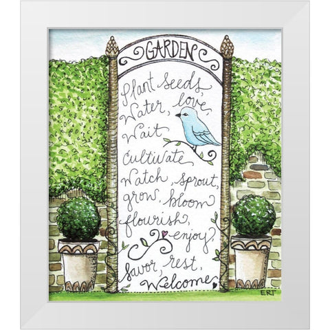 The Garden Trellis White Modern Wood Framed Art Print by Tyndall, Elizabeth