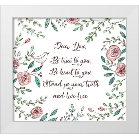 Dear You White Modern Wood Framed Art Print by Tyndall, Elizabeth