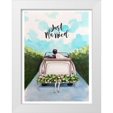 Just Married White Modern Wood Framed Art Print by Tyndall, Elizabeth