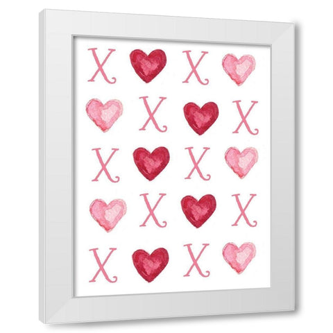 Hugs and Hearts White Modern Wood Framed Art Print by Tyndall, Elizabeth