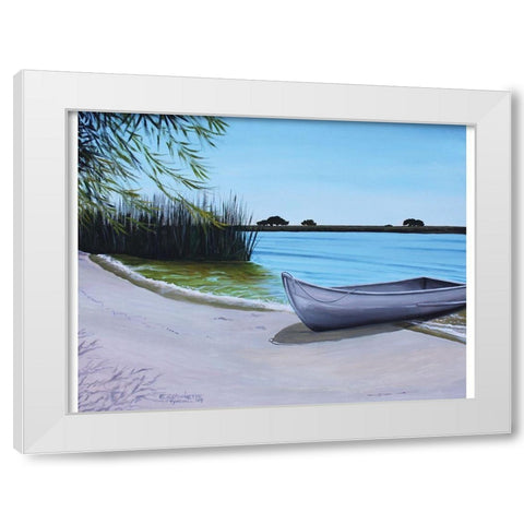 Our Beach White Modern Wood Framed Art Print by Tyndall, Elizabeth