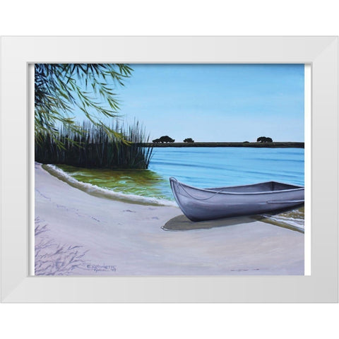 Our Beach White Modern Wood Framed Art Print by Tyndall, Elizabeth