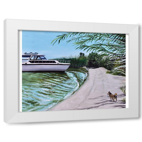 Upon a Shore White Modern Wood Framed Art Print by Tyndall, Elizabeth