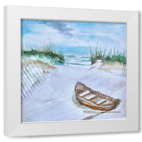 A Trip to the Beach White Modern Wood Framed Art Print by Tyndall, Elizabeth