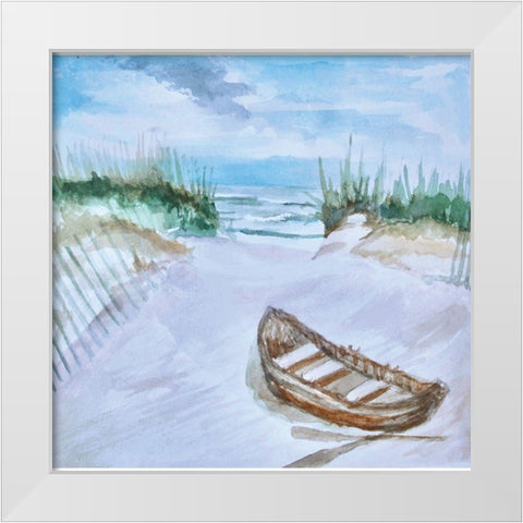A Trip to the Beach White Modern Wood Framed Art Print by Tyndall, Elizabeth