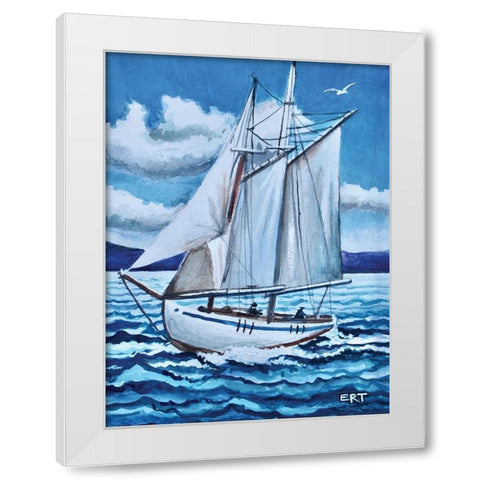 Lets Set Sail White Modern Wood Framed Art Print by Tyndall, Elizabeth