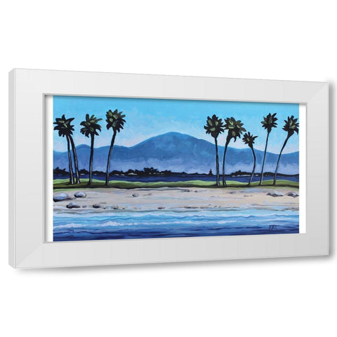 Palm Tree Oasis White Modern Wood Framed Art Print by Tyndall, Elizabeth