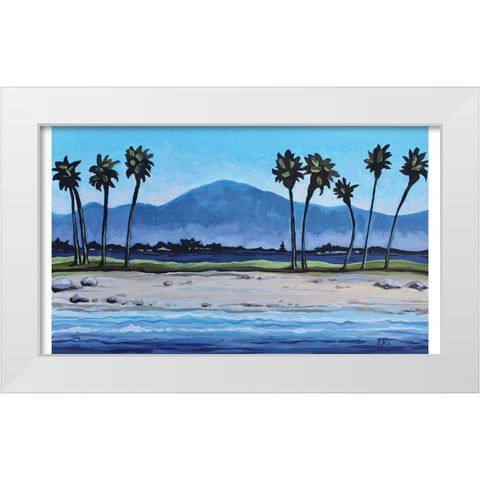 Palm Tree Oasis White Modern Wood Framed Art Print by Tyndall, Elizabeth