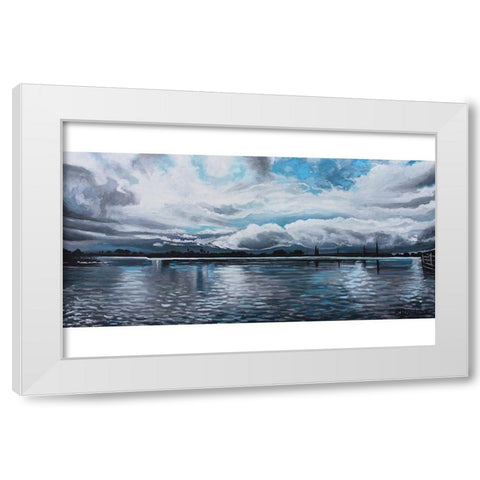 Panoramic Painting White Modern Wood Framed Art Print by Tyndall, Elizabeth