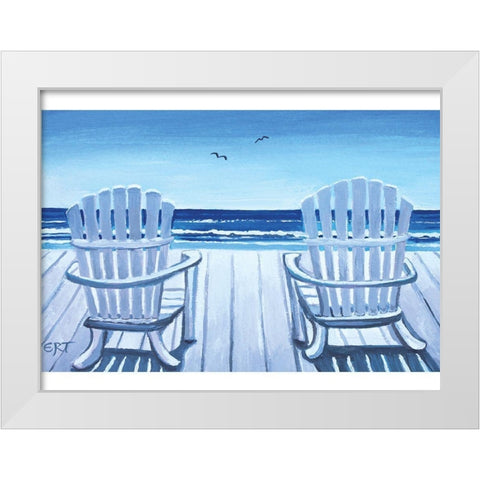 The Beach Chairs White Modern Wood Framed Art Print by Tyndall, Elizabeth
