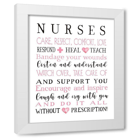 Nurse Art II White Modern Wood Framed Art Print by Tyndall, Elizabeth