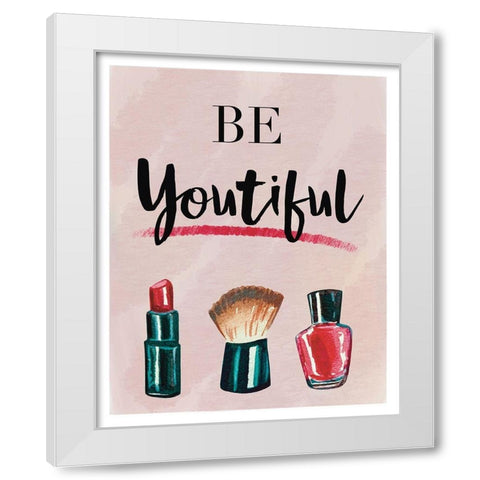 Be You Tiful White Modern Wood Framed Art Print by Tyndall, Elizabeth