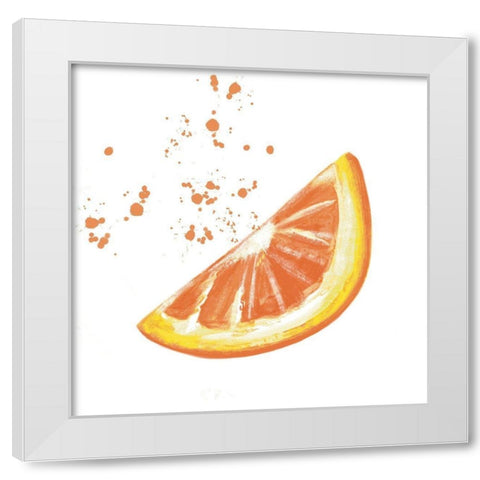 Fresh Squeezed Orange White Modern Wood Framed Art Print by Tyndall, Elizabeth