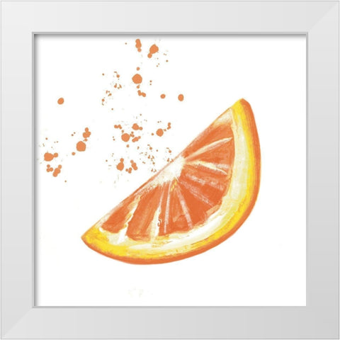 Fresh Squeezed Orange White Modern Wood Framed Art Print by Tyndall, Elizabeth