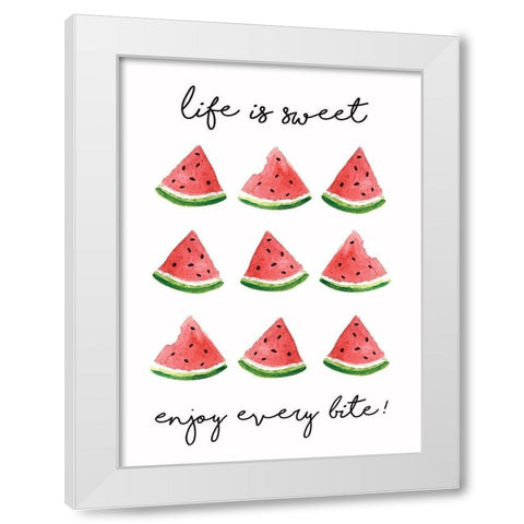 Life is Sweet White Modern Wood Framed Art Print by Tyndall, Elizabeth