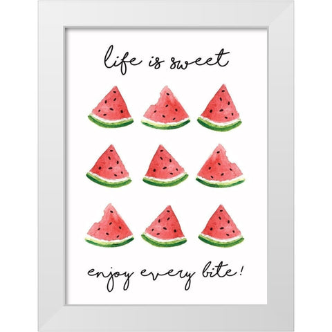 Life is Sweet White Modern Wood Framed Art Print by Tyndall, Elizabeth