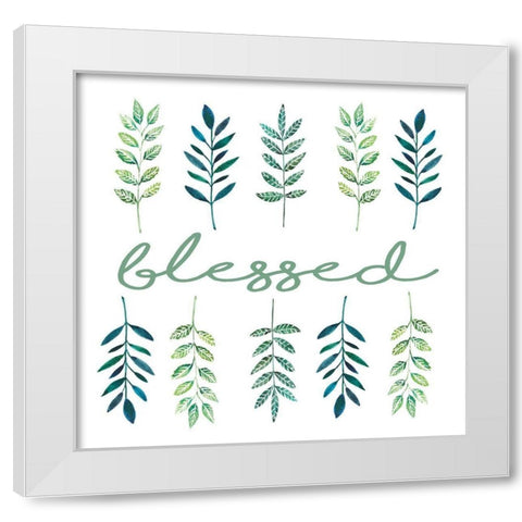 Blessed Leaves White Modern Wood Framed Art Print by Tyndall, Elizabeth