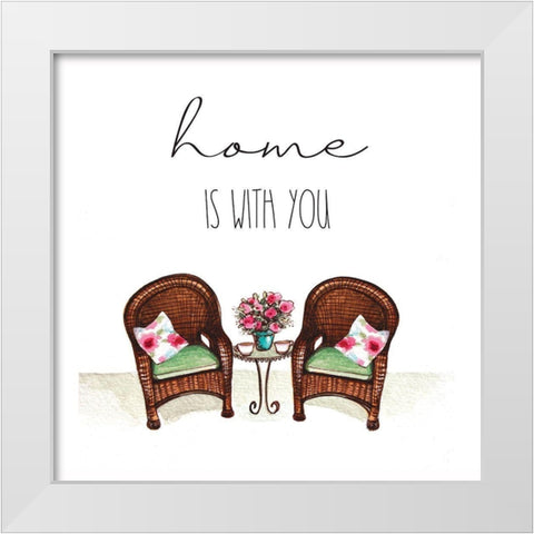 Home is With You White Modern Wood Framed Art Print by Tyndall, Elizabeth