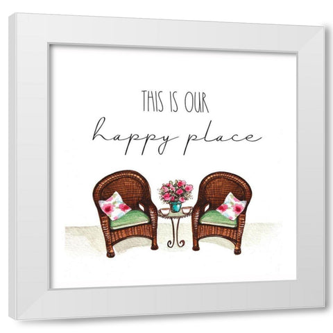 Our Happy Place White Modern Wood Framed Art Print by Tyndall, Elizabeth
