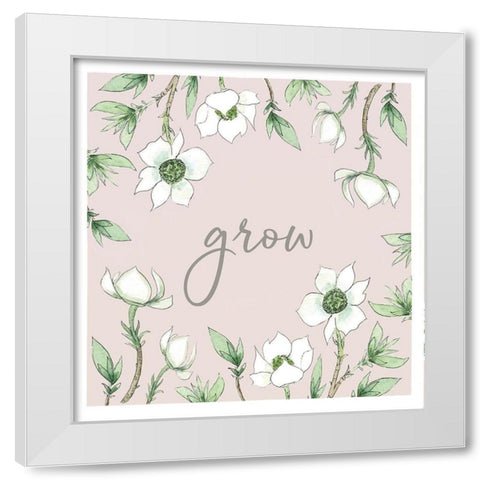 Grow White Modern Wood Framed Art Print by Tyndall, Elizabeth