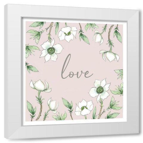 Love White Modern Wood Framed Art Print by Tyndall, Elizabeth