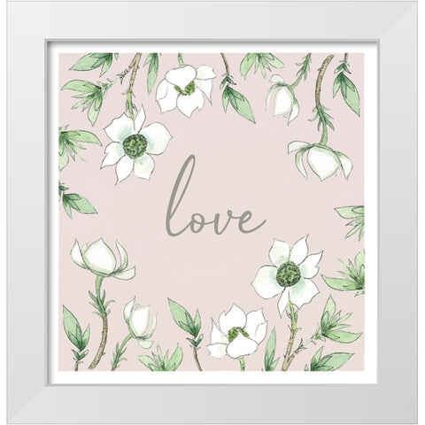 Love White Modern Wood Framed Art Print by Tyndall, Elizabeth