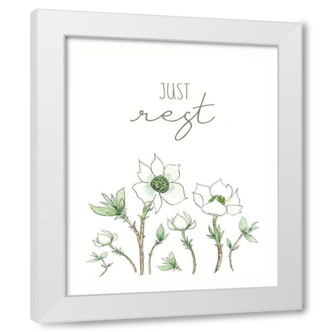 Just Rest White Modern Wood Framed Art Print by Tyndall, Elizabeth