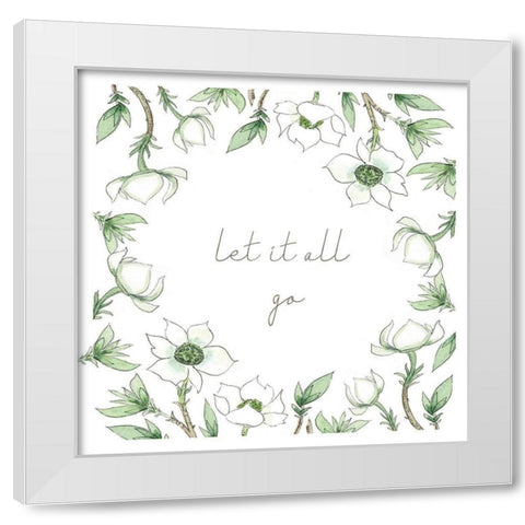 Let It All Go White Modern Wood Framed Art Print by Tyndall, Elizabeth