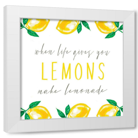 When Life Gives You Lemons White Modern Wood Framed Art Print by Tyndall, Elizabeth
