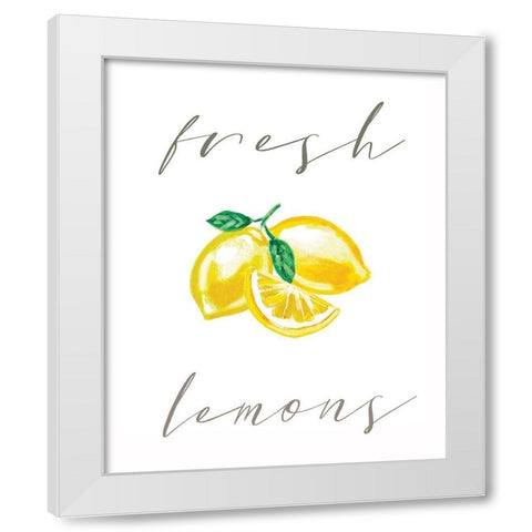 Fresh Lemons White Modern Wood Framed Art Print by Tyndall, Elizabeth