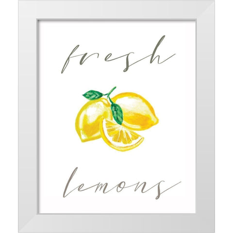 Fresh Lemons White Modern Wood Framed Art Print by Tyndall, Elizabeth