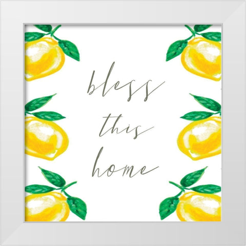 Bless This Home White Modern Wood Framed Art Print by Tyndall, Elizabeth