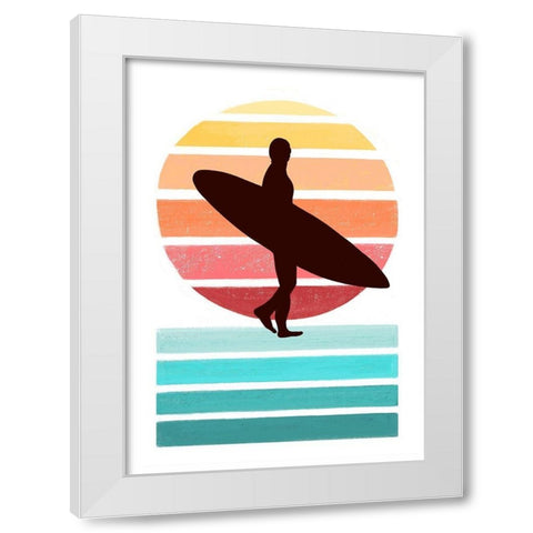 Surfer White Modern Wood Framed Art Print by Tyndall, Elizabeth