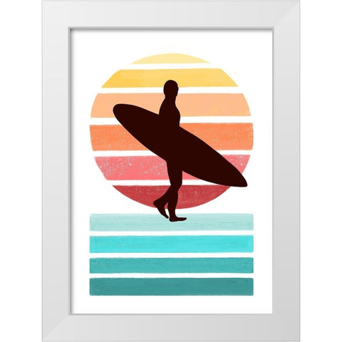 Surfer White Modern Wood Framed Art Print by Tyndall, Elizabeth