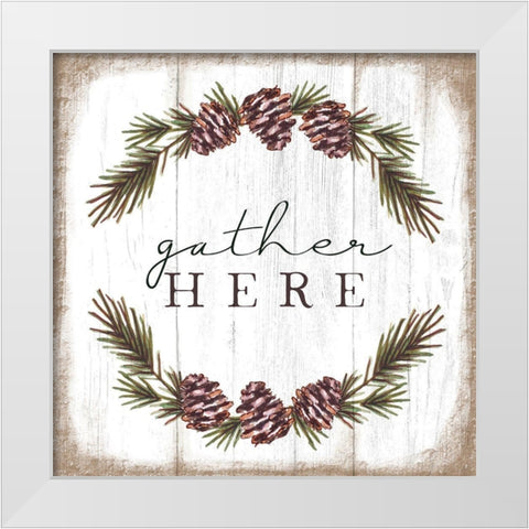 Gather Here White Modern Wood Framed Art Print by Tyndall, Elizabeth