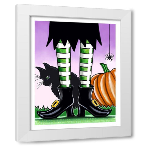 Halloween Witch White Modern Wood Framed Art Print by Tyndall, Elizabeth