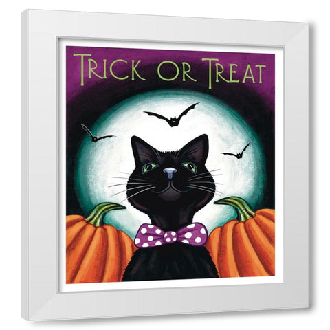 Trick or Treat White Modern Wood Framed Art Print by Tyndall, Elizabeth