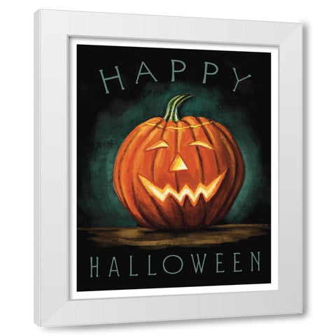 Happy Halloween White Modern Wood Framed Art Print by Tyndall, Elizabeth