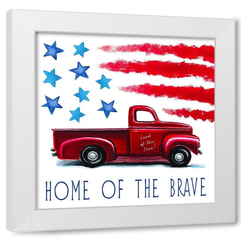 Home of the Brave White Modern Wood Framed Art Print by Tyndall, Elizabeth