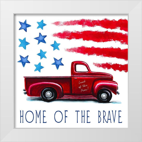 Home of the Brave White Modern Wood Framed Art Print by Tyndall, Elizabeth