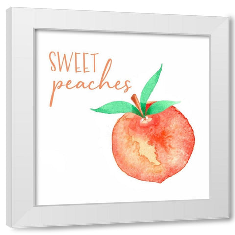 Sweet Peaches White Modern Wood Framed Art Print by Tyndall, Elizabeth