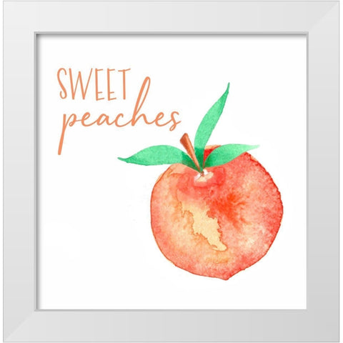 Sweet Peaches White Modern Wood Framed Art Print by Tyndall, Elizabeth