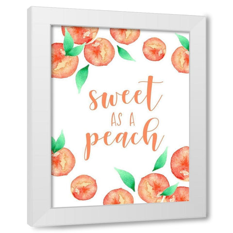Sweet as a Peach White Modern Wood Framed Art Print by Tyndall, Elizabeth
