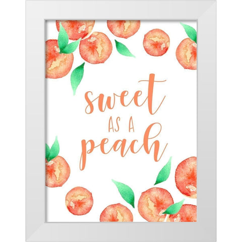 Sweet as a Peach White Modern Wood Framed Art Print by Tyndall, Elizabeth