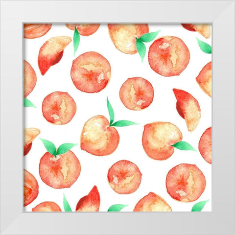 Peach Pattern White Modern Wood Framed Art Print by Tyndall, Elizabeth