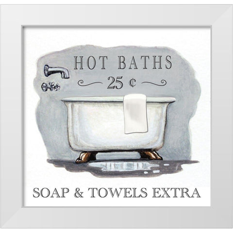 Hot Baths White Modern Wood Framed Art Print by Tyndall, Elizabeth