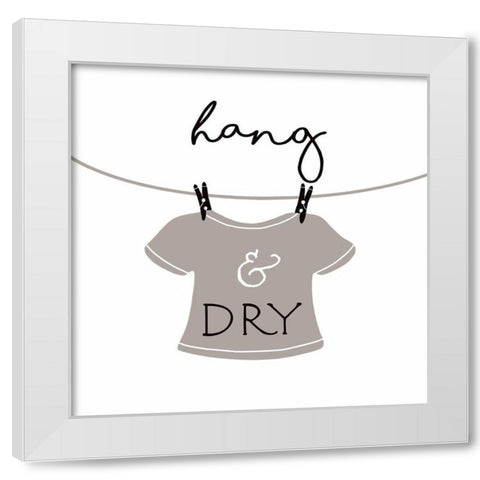 Hang and Dry White Modern Wood Framed Art Print by Tyndall, Elizabeth