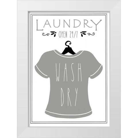 Laundry Shirt White Modern Wood Framed Art Print by Tyndall, Elizabeth