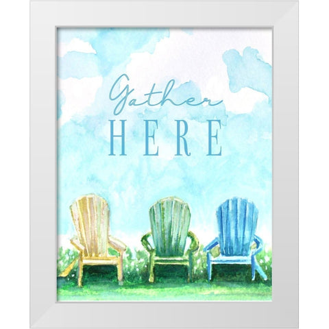 Gather Here White Modern Wood Framed Art Print by Tyndall, Elizabeth