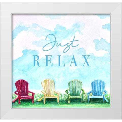 Just Relax White Modern Wood Framed Art Print by Tyndall, Elizabeth